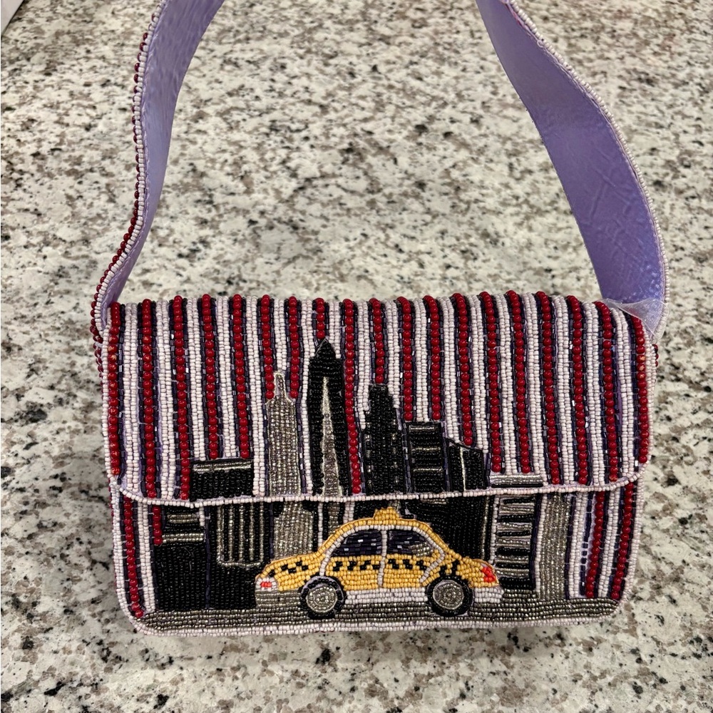 NWT VIRAL BEADED NEW YORK CITY TAXI BAG